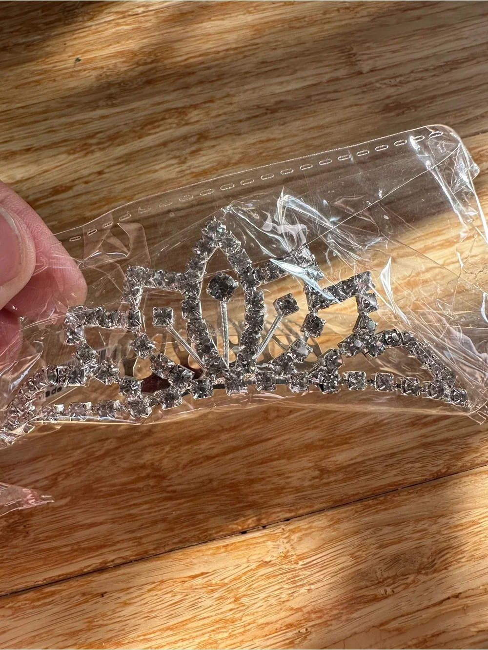 Happy Birthday Rhinestone Tiara Crown plus mini tiara - Silver Sparkle
